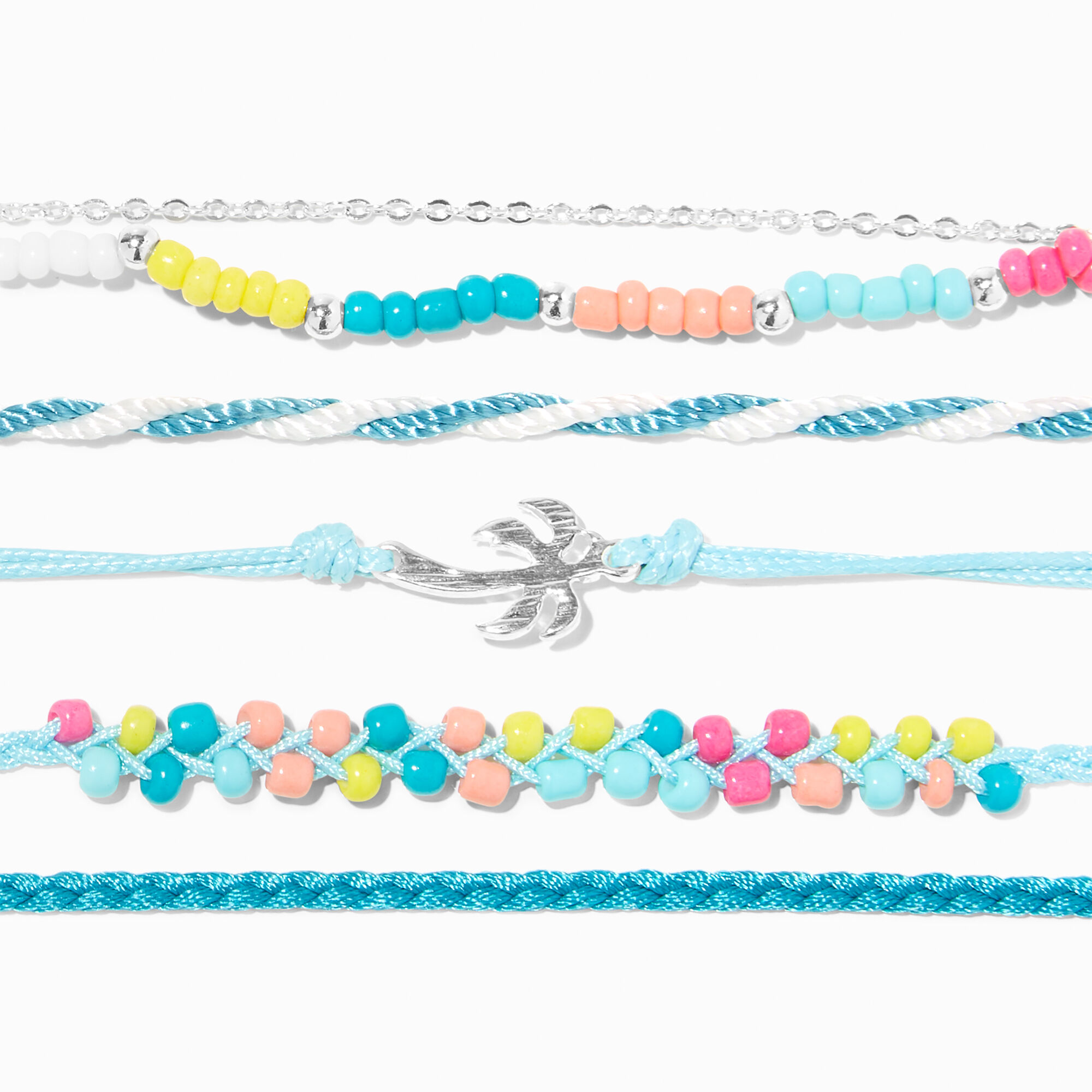 Palm Tree Assorted Bracelet Set (5 Pack),