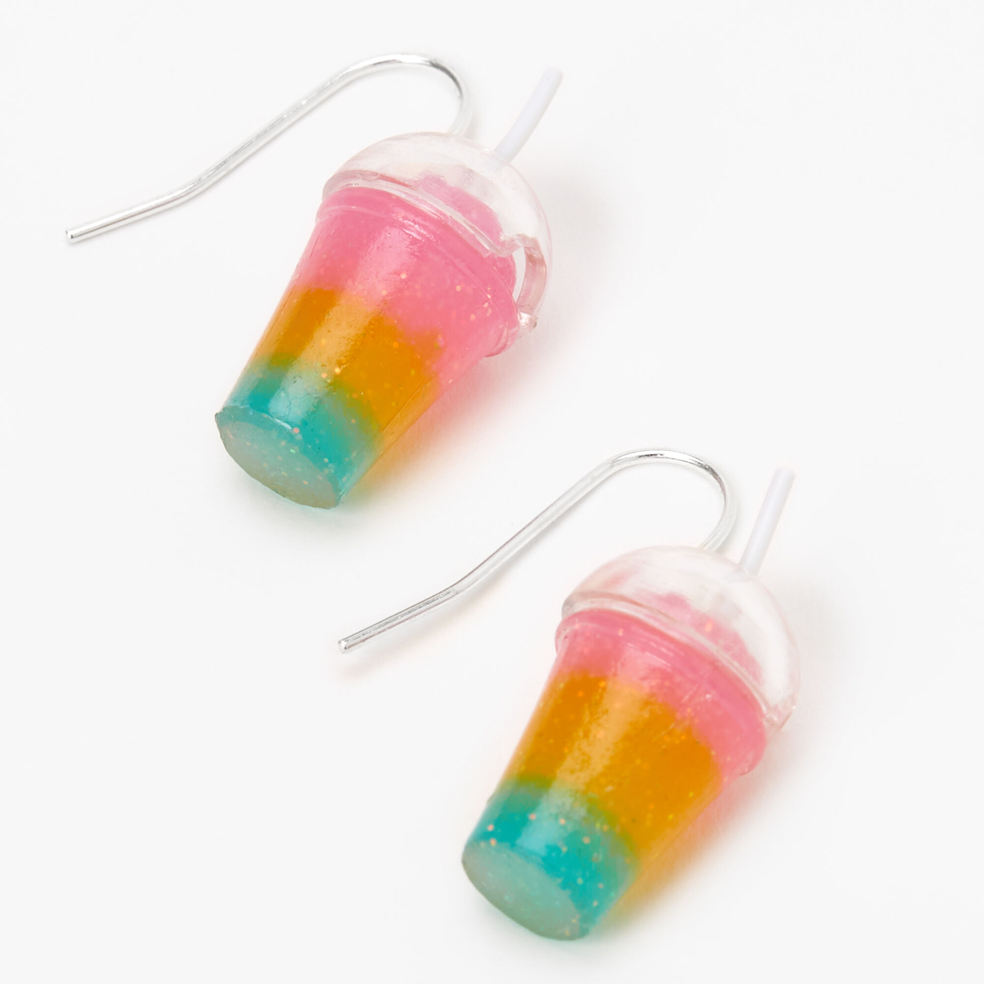 View Claires 1 Rainbow Slushie Drop Earrings Silver information