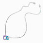 Purple &amp; Blue Enamel Double Heart Pendant Necklace,