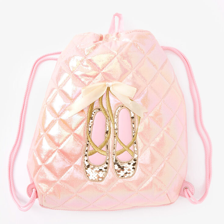 Claire&#39;s Club Ballet Slipper Drawstring Bag - Pink,