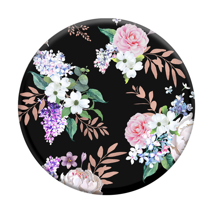 PopSocket PopGrip noir &agrave; motif floral,