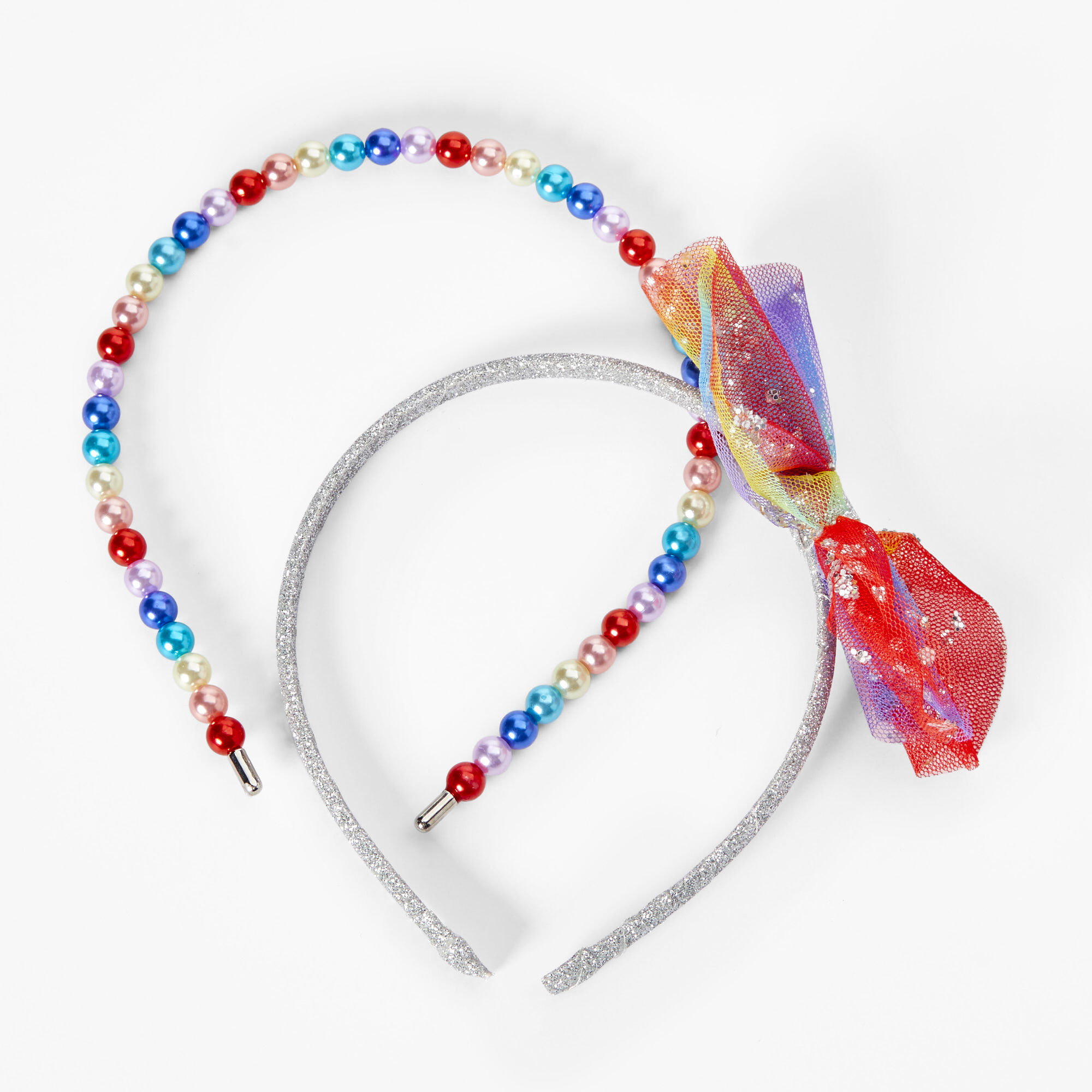 Claire's Club Rainbow Pearl Headbands - 2 Pack,