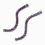 Pendantes violettes 6,5&nbsp;cm avec colonne de strass,