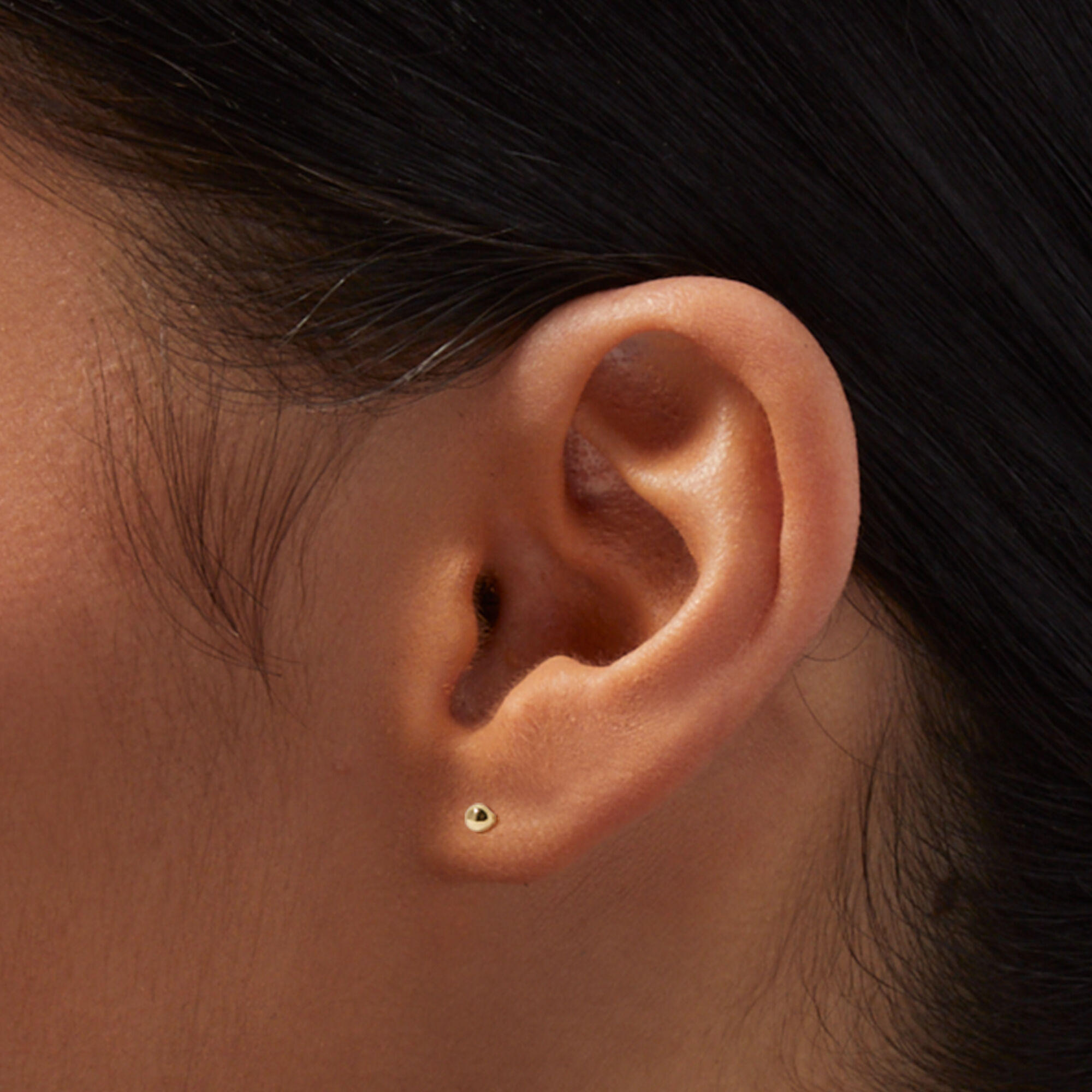 Gold 2.5MM Ball Stud Earrings