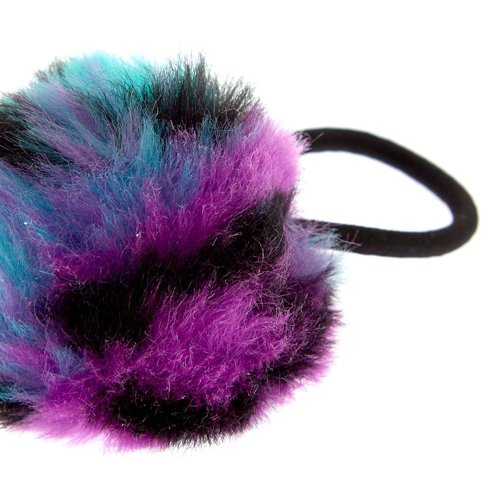 Rainbow Leopard Pom Pom Hair Ties - 2 Pack,