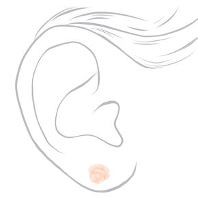 Pink Butterfly Heart Rose Stud Earrings - 9 Pack,