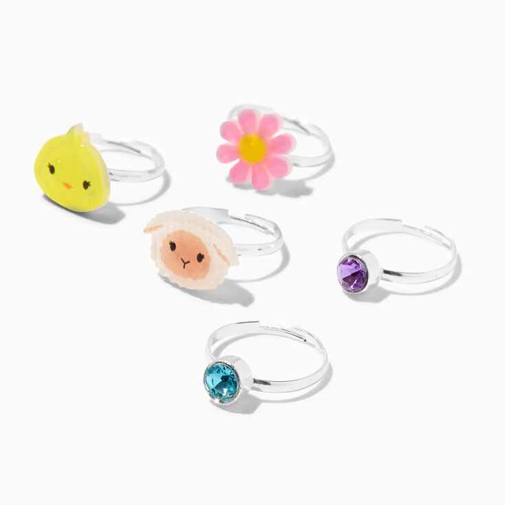 Claire&#39;s Club Spring Critters Box Rings - 5 Pack,