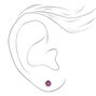 Purple Cubic Zirconia 5mm Round Stud Earrings ,