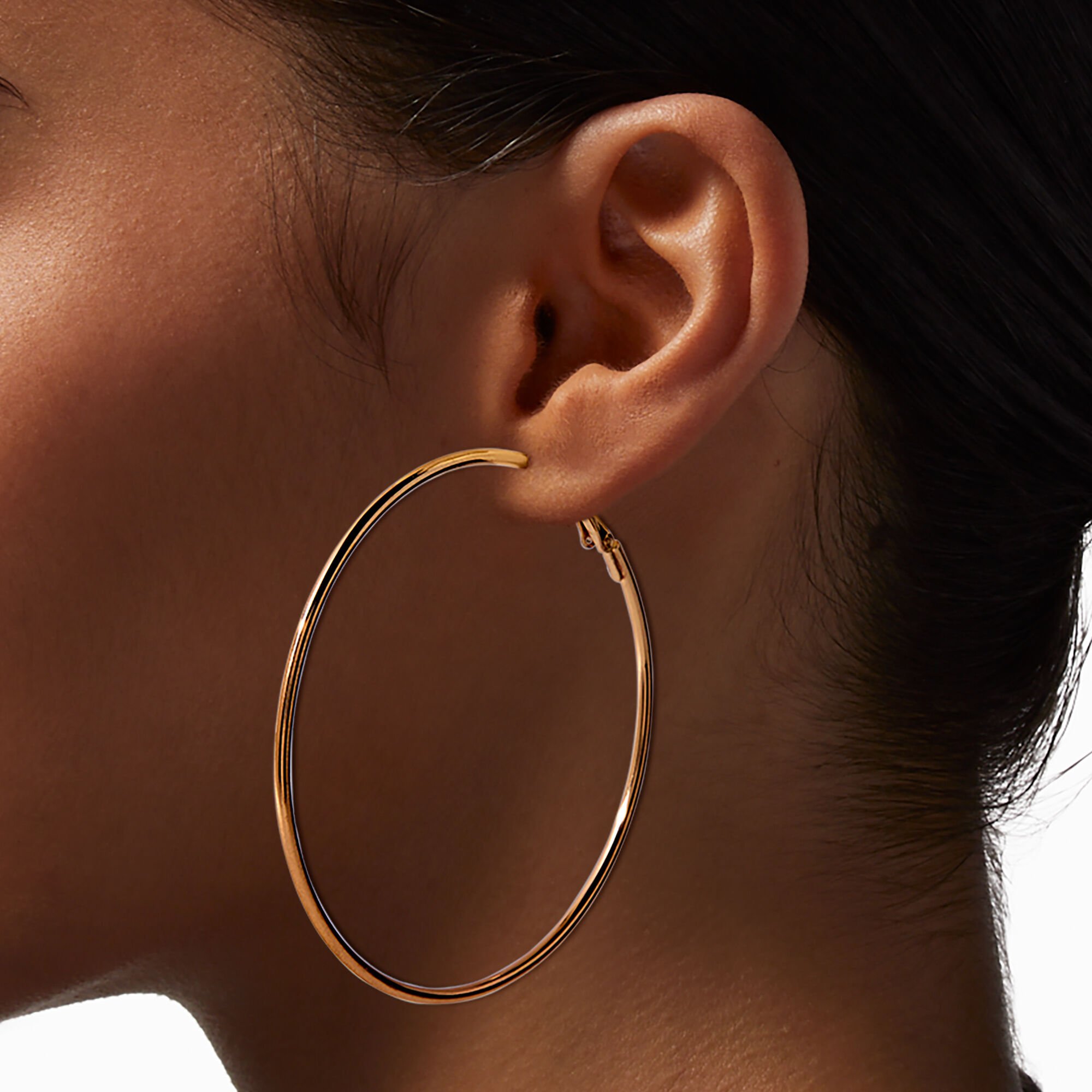 70MM Gold-tone Hoop Earrings,