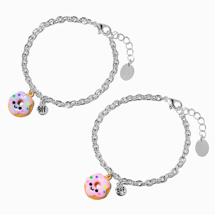 Best Friends Happy Donut Curb Chain Bracelets - 2 Pack,