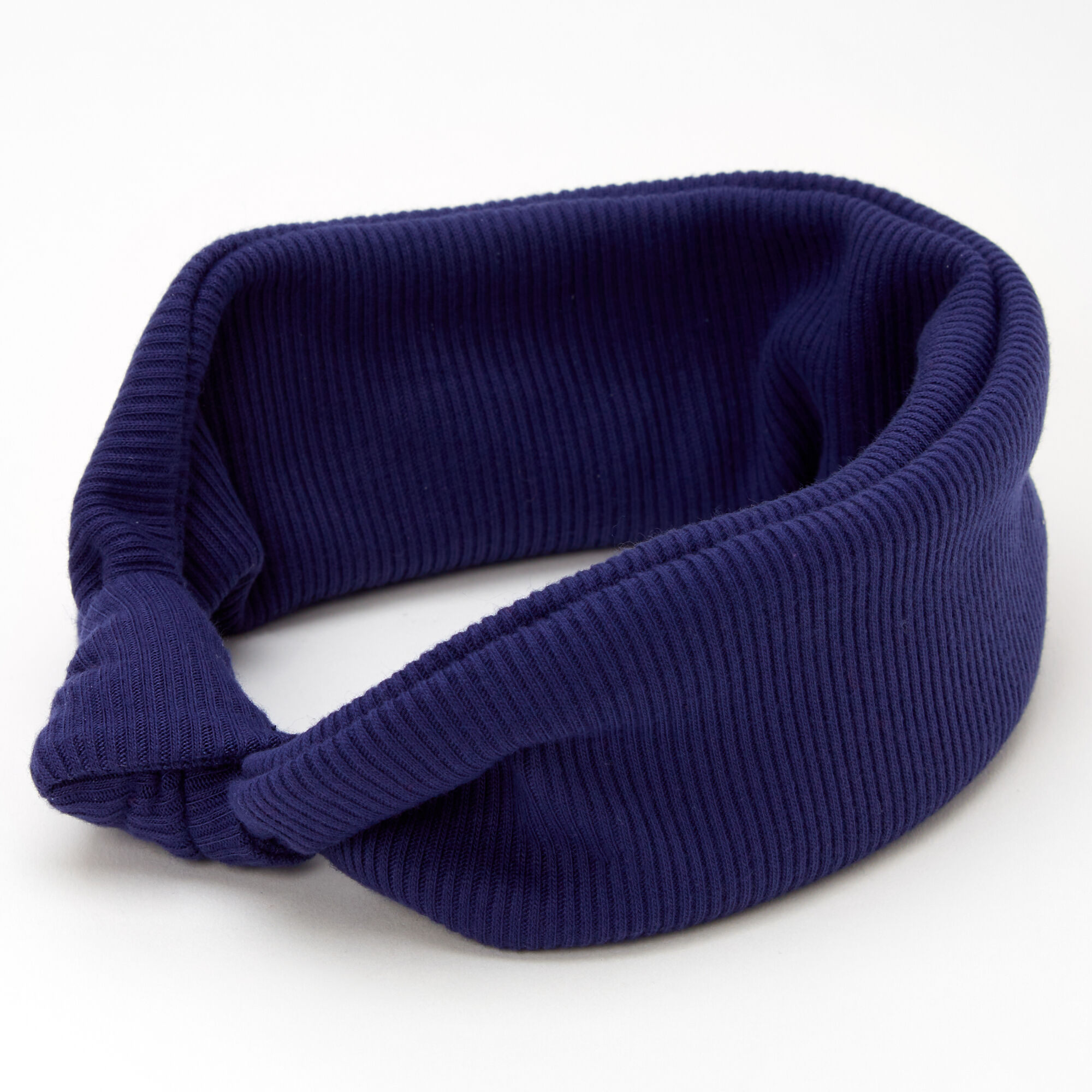 View Claires Ribbed Knotted Headwrap Navy information