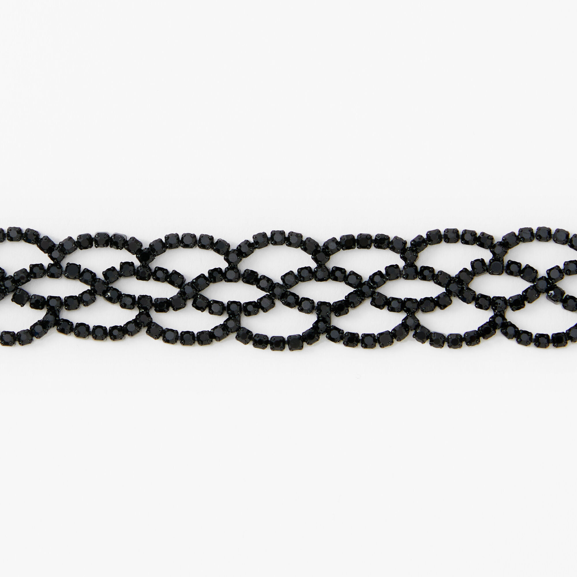 Black Rhinestone Infinity Statement Choker Necklace,