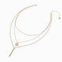 Gold-tone Stick Multi-Strand Chain Necklace,