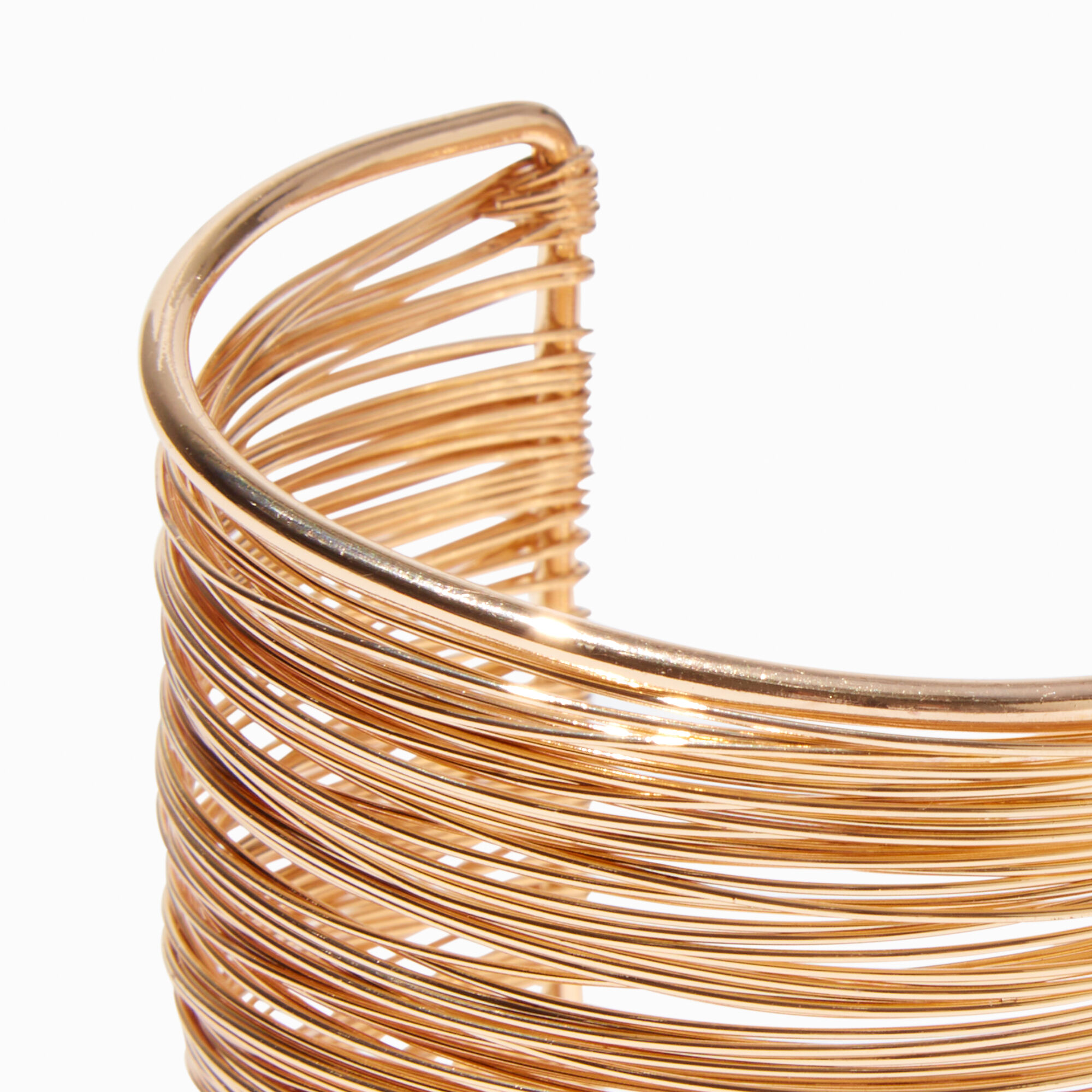 Gold-tone Wide Wire-Wrapped Cuff Bracelet,