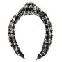 Black &amp; White Tweed Knotted Headband,