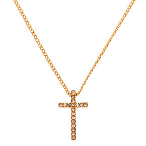 Gold Cross Pendant Necklace,