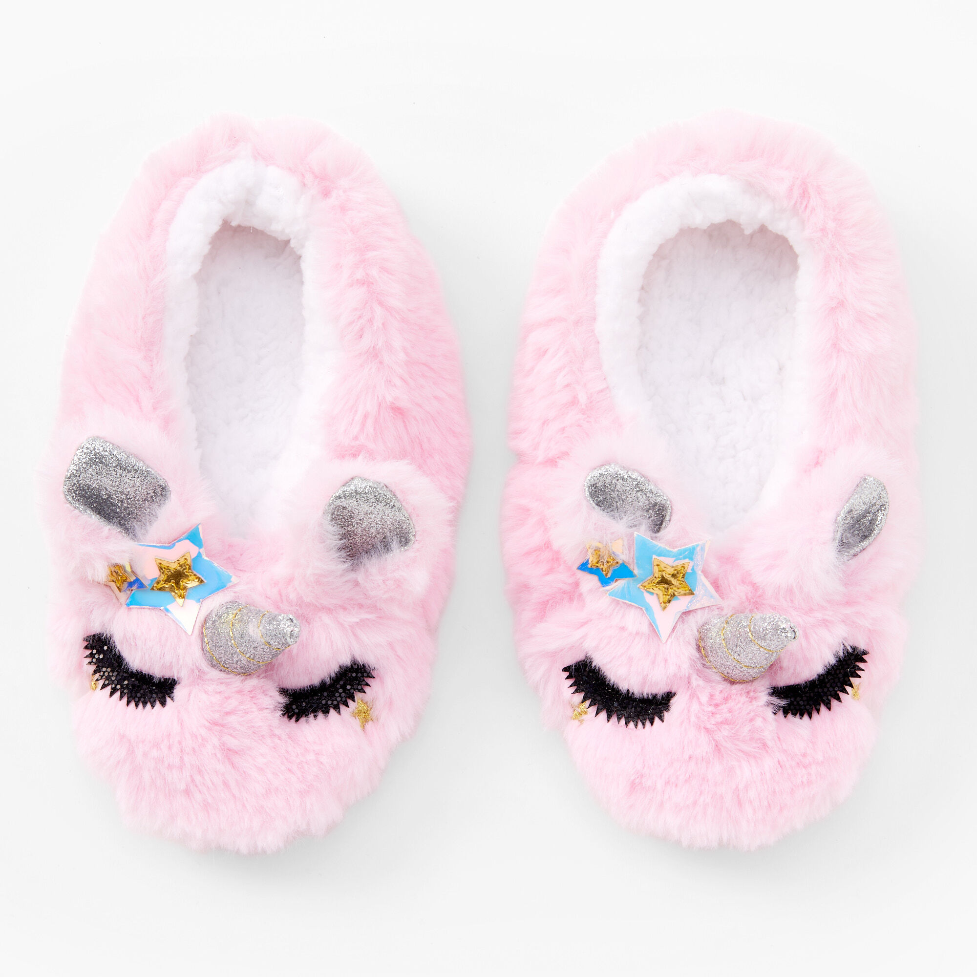 Pink Unicorn Plush Youth Slippers S M