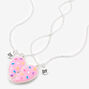 Best Friends Sprinkles Split Heart Pendant Necklaces - 2 Pack,