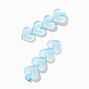 Blue Puffy Heart Hair Clips - 2 Pack,