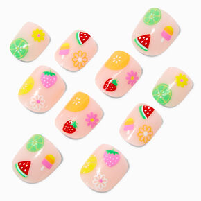 Claire&#39;s Club Summer Fruit Press On Vegan Faux Nail Set - 10 Pack,