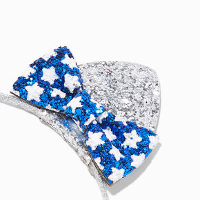 Red, White, &amp; Blue Glitter Bows Cat Ears Headband,