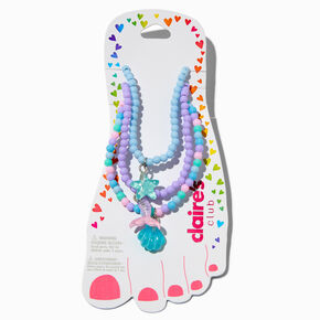 Claire&#39;s Club Mermaid Beaded Anklets - 3 Pack,