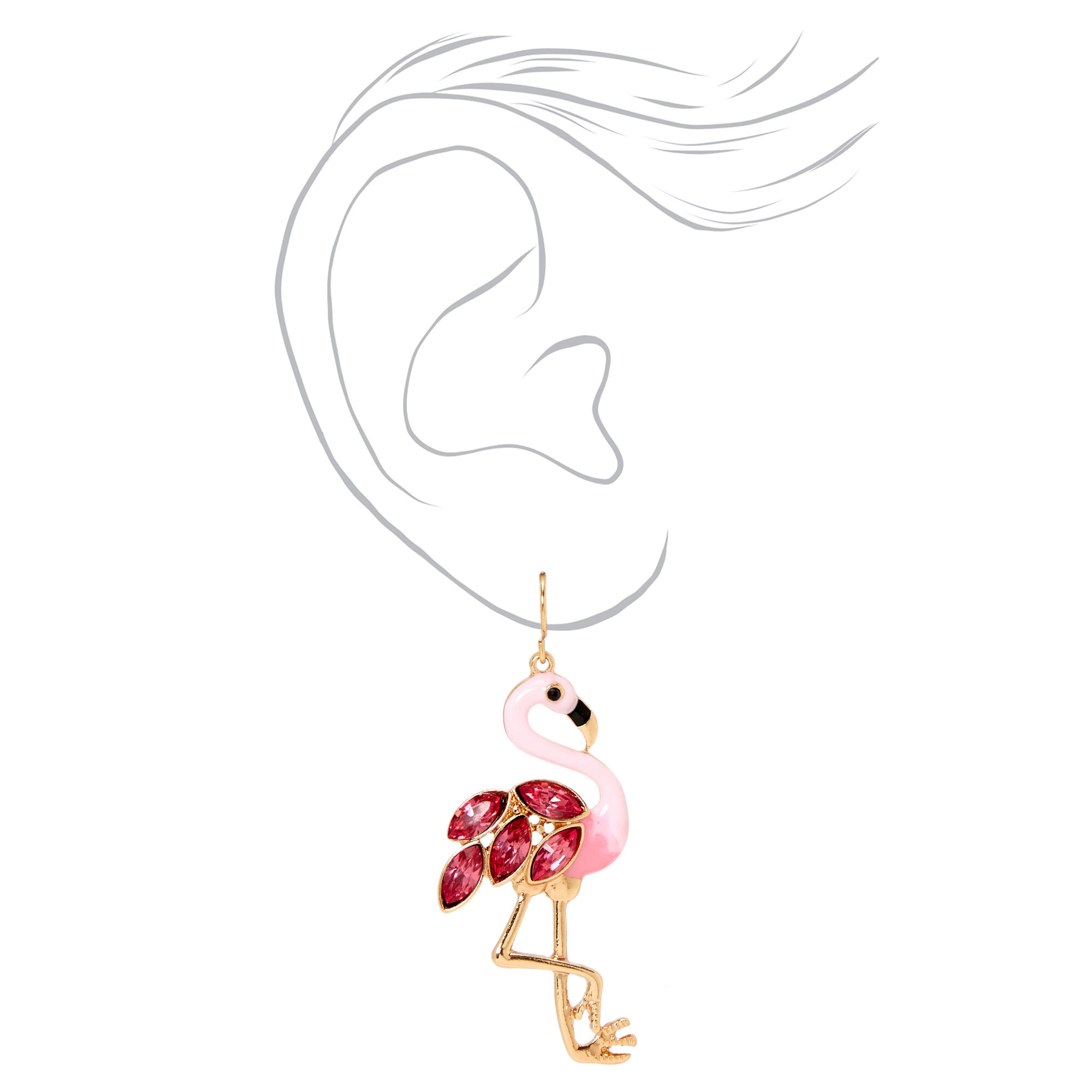 Pink Flamingo 2" Drop Earrings,