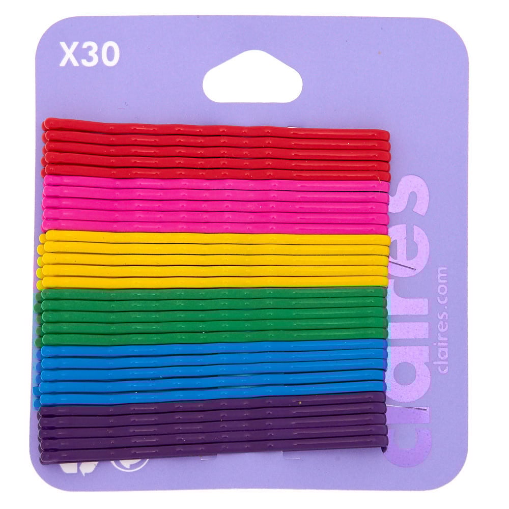 Rainbow Bobby Pins - 30 Pack,