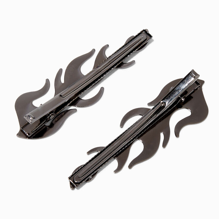 Hematite Flame Hair Clips - 2 Pack,