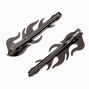 Hematite Flame Hair Clips - 2 Pack,