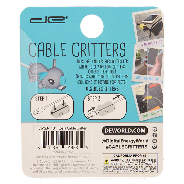 Koala Cable Critter - Gray,