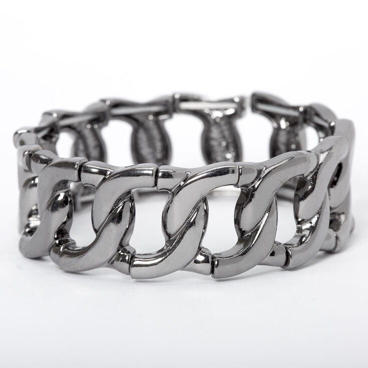 Hematite Chain Stretch Bracelet,