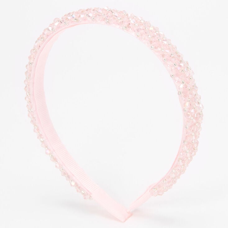 Pink Faceted Bead Headband,