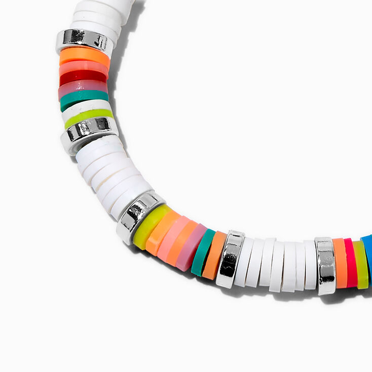 Rainbow Heishi Bead Stretch Bracelet ,