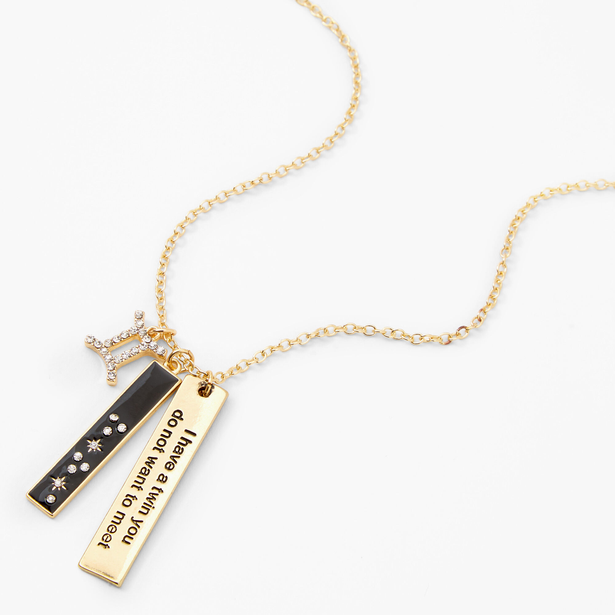 Gold Zodiac Symbol Pendant Charm Necklace,