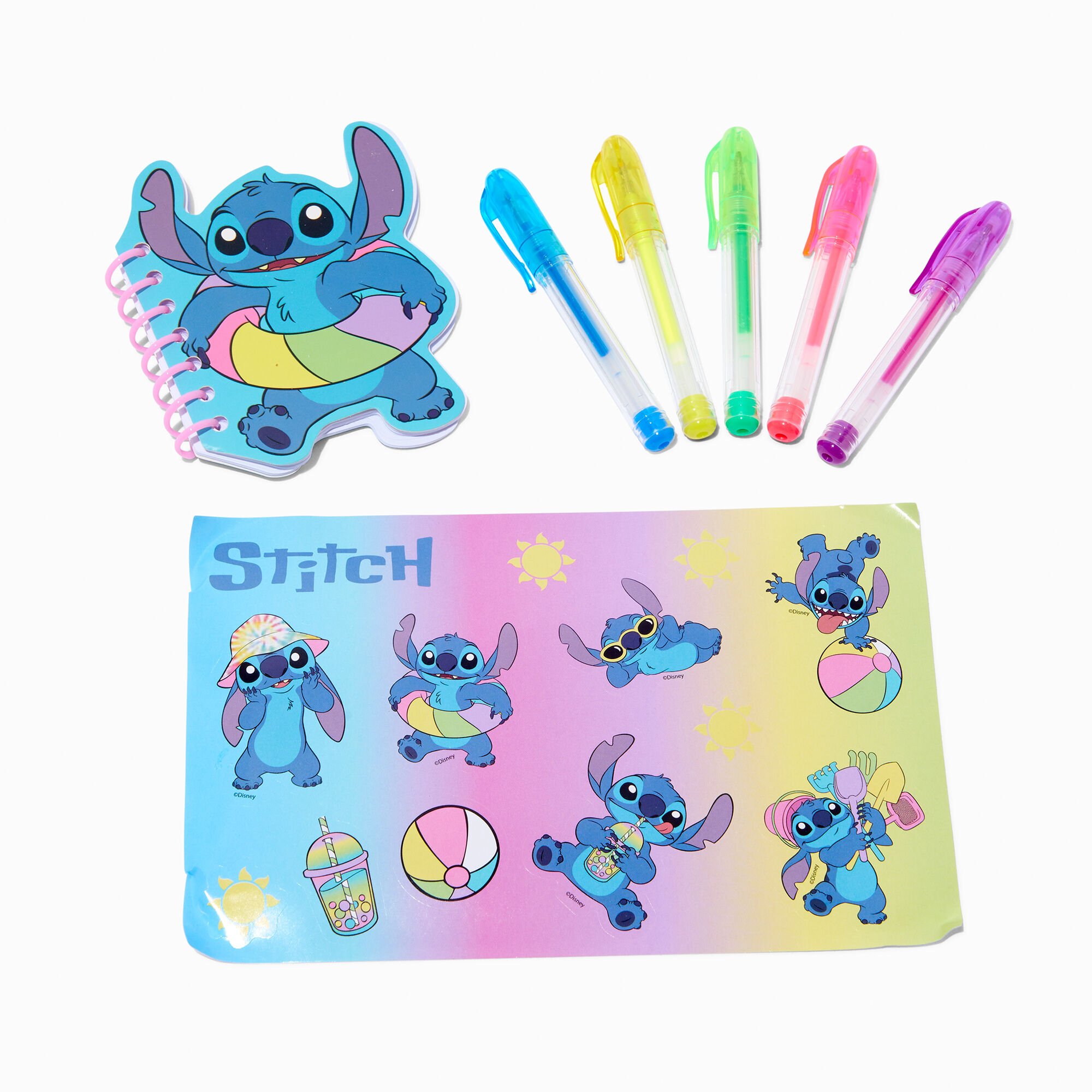 Disney Stitch Claire's Exclusive Summer Luggage Stationery Set,