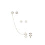Silver Leaf Ear Swag Earrings - 3 Pack,