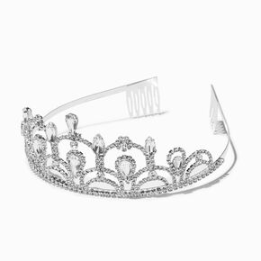 Silver Rhinestone Linda Tiara,