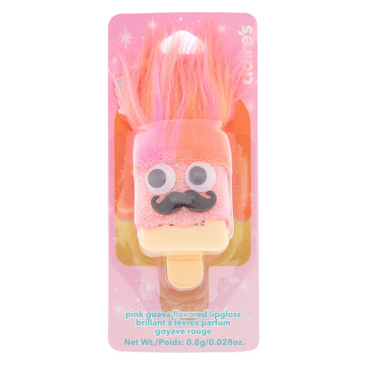 Pucker Pops Hairy Mustache Lip Gloss - Pink Guava,