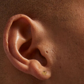 Clous d&#39;oreilles c&oelig;ur en titane couleur dor&eacute;e - Collection C Luxe,