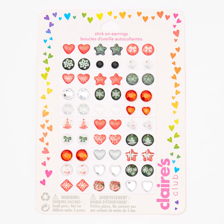 Claire's Club Rainbow Gems Stick On Earrings - 30 Pack