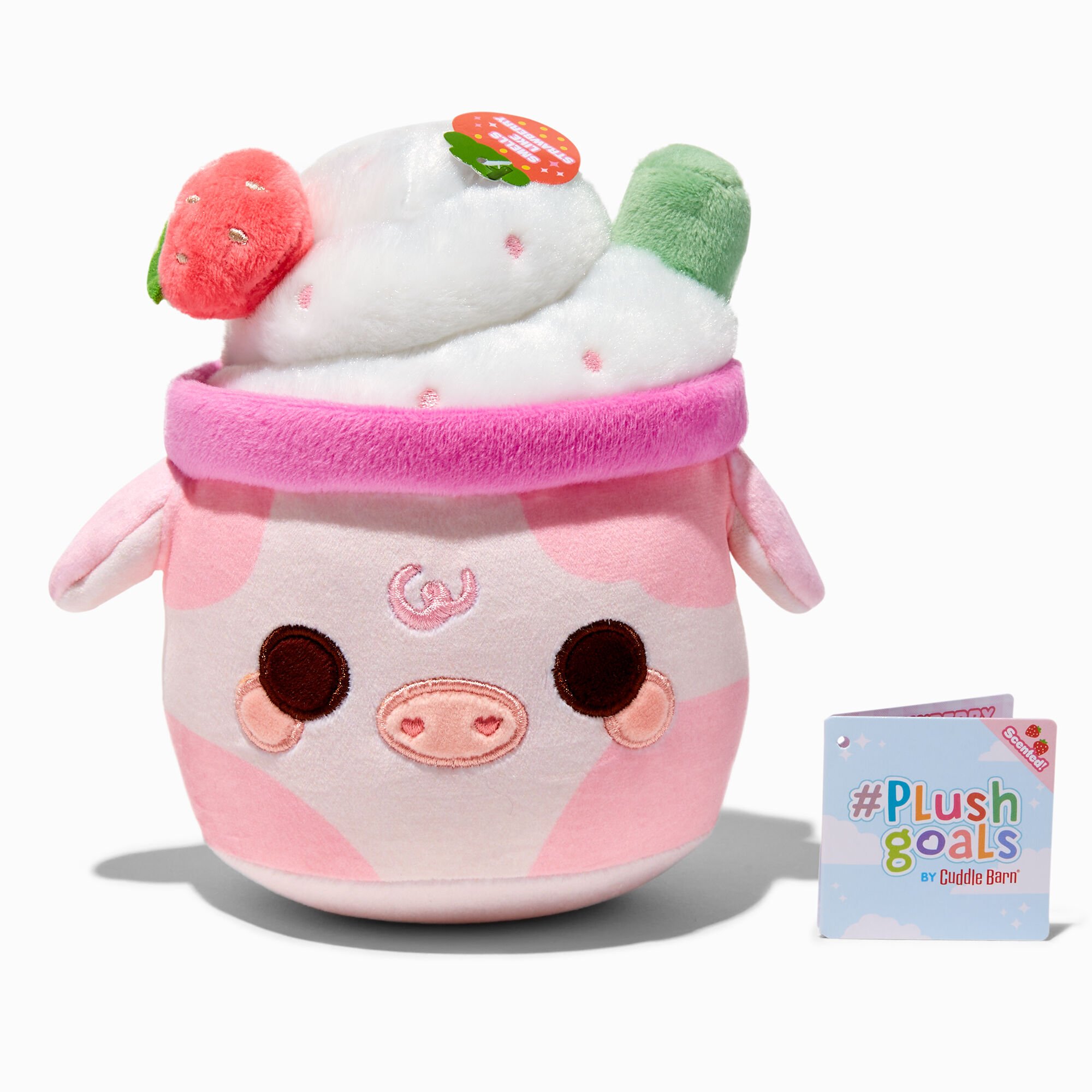 #Plush Goals by Cuddle Barn® 7'' Strawberry Mooshake Soft Toy,