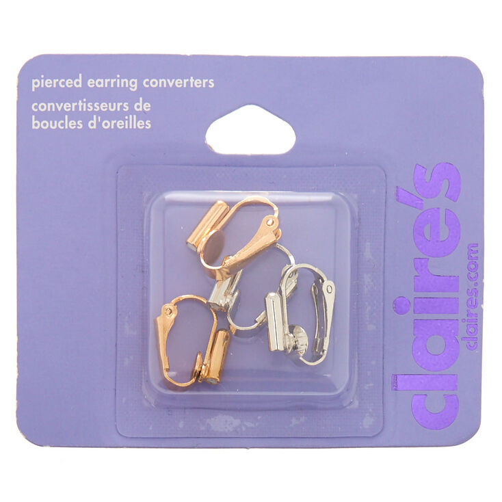 Lot de 4&nbsp;paires de convertisseurs de boucles d&#39;oreilles perc&eacute;es,