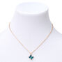 Butterfly Birthstone 16&quot; Gold Pendant Necklace - December,