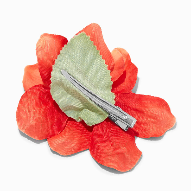 Red Hibiscus Flower Hair Clip,