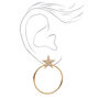 Gold 1.5&quot; Embellished Star Circle Drop Earrings,