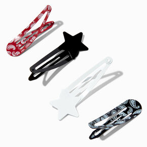 Bandana Print Snap Hair Clips - 12 Pack,