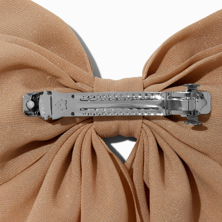 Taupe Long Tail Hair Bow Clip,