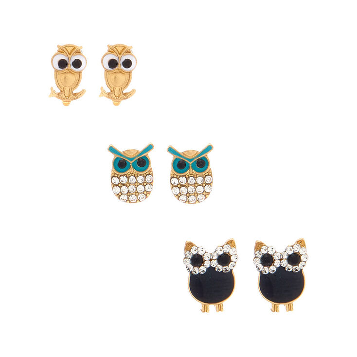 Gold Graduated Owl Stud Earrings 3 Pack Gold Graduated Owl Stud Earrings 3 Pack