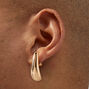 Gold-tone Large Bean 1&quot; Clip-On Drop Earrings,